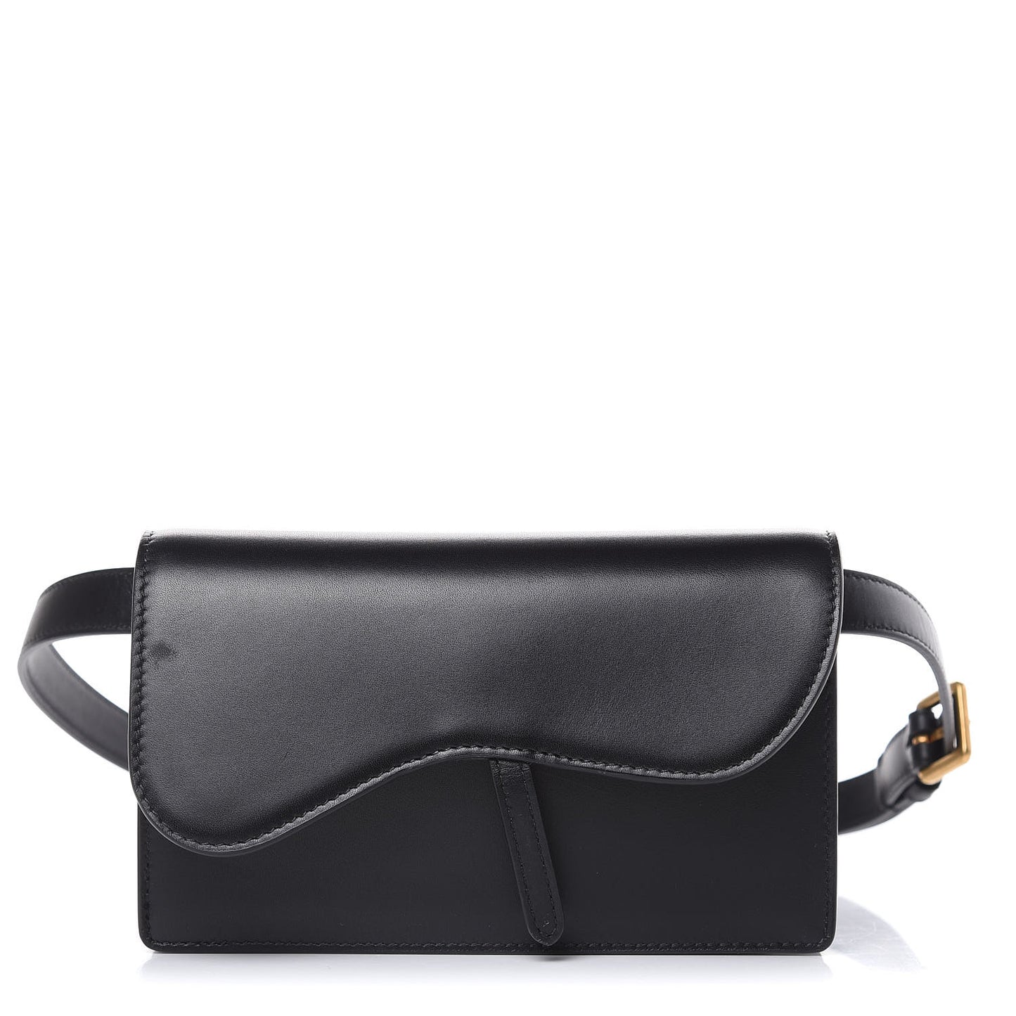 Calfskin Saddle Belt Bag Black