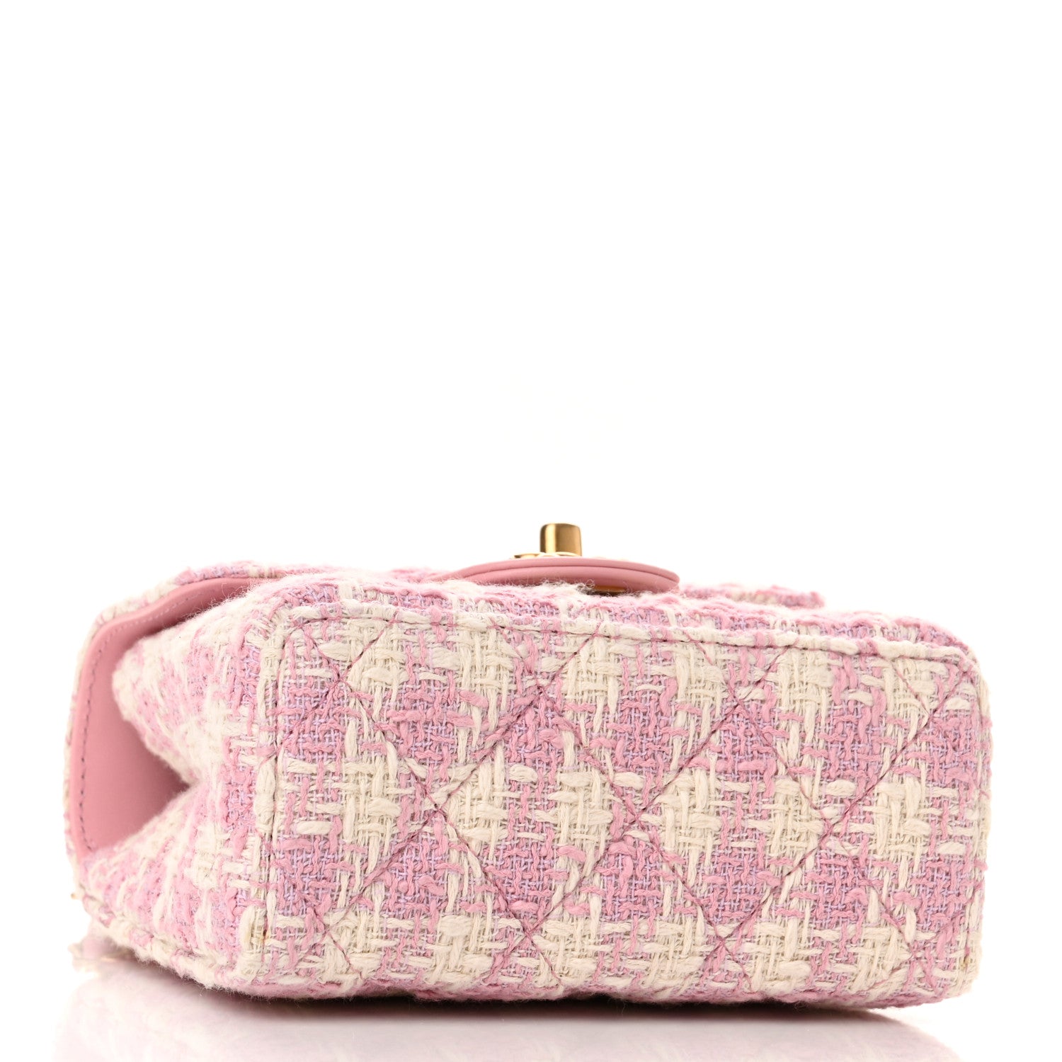 Chanel Tweed Handle Crush Top Handle Flap Bag Pink Ecru 4 of 11