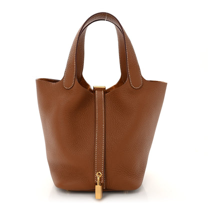 Hermes Taurillon Clemence Picotin Lock 18 PM Gold 1 of 11