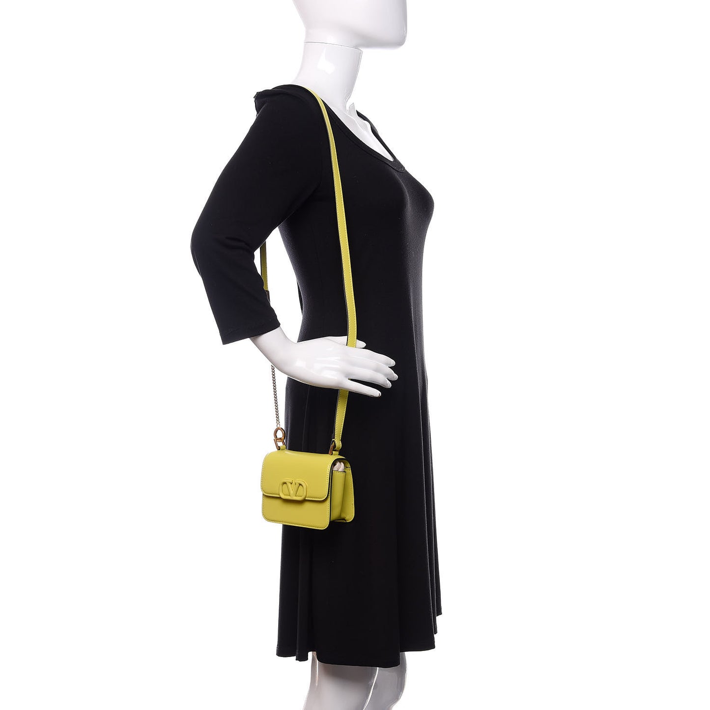 Smooth Calfskin Micro VSling Shoulder Bag Cedar