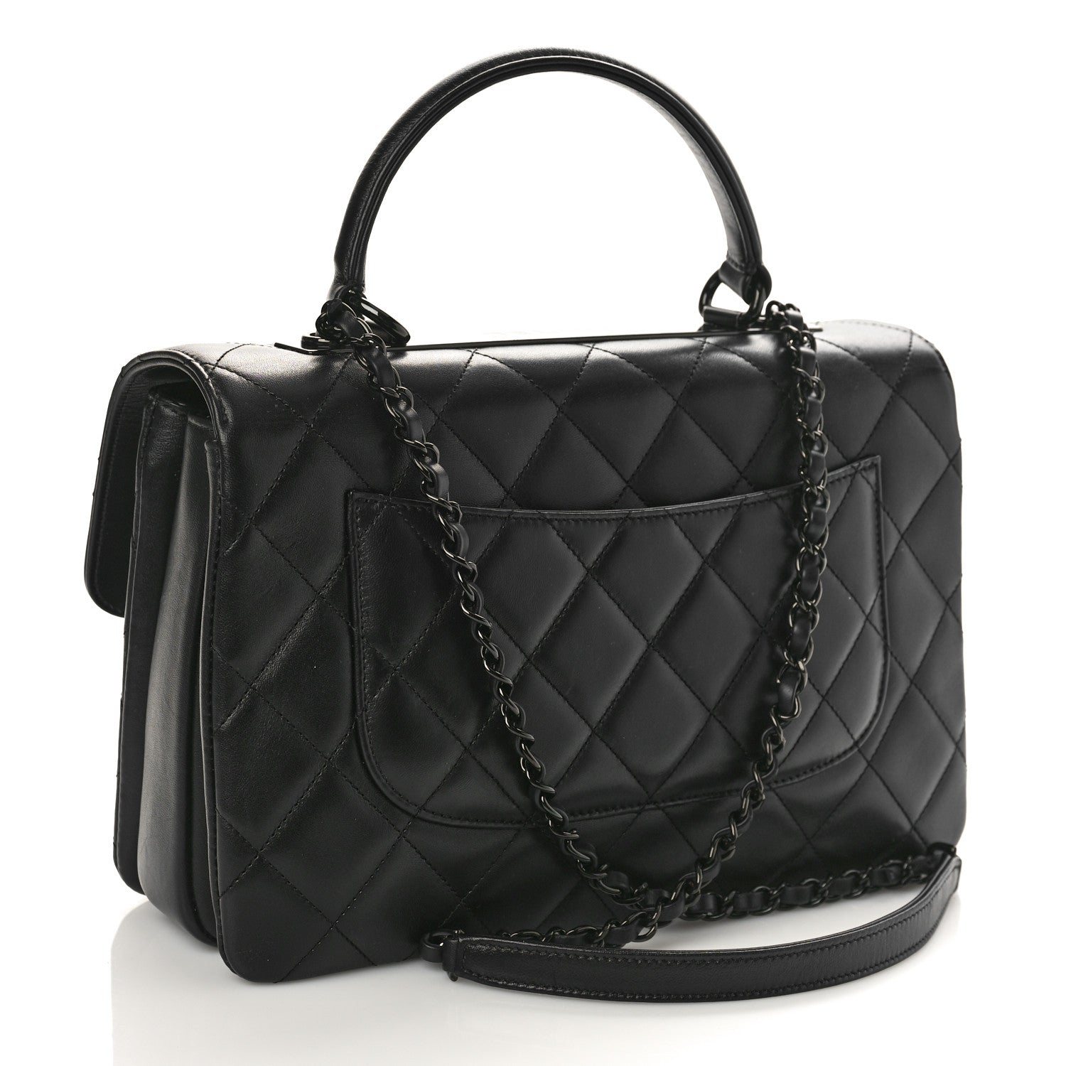 Chanel Lambskin Quilted Medium Trendy CC Flap Dual Handle Bag So Black 3 of 9