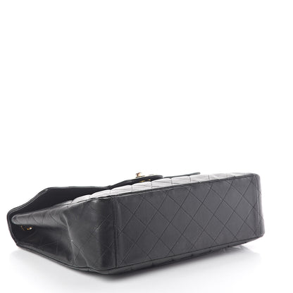 Chanel Lambskin Quilted XL Jumbo Single Flap Black 4 of 17