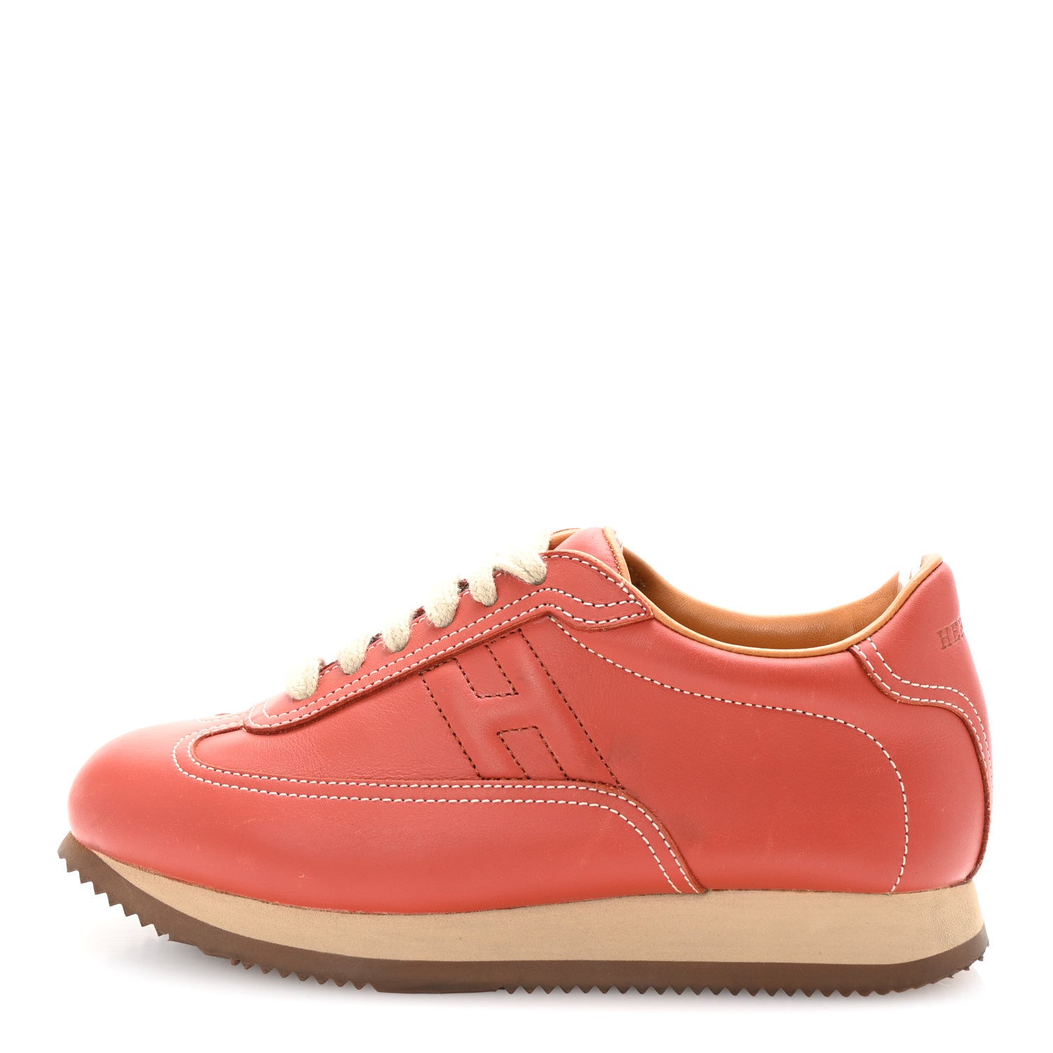 Hermes Calfskin Womens Quick Sneakers 36.5 Red 1 of 9
