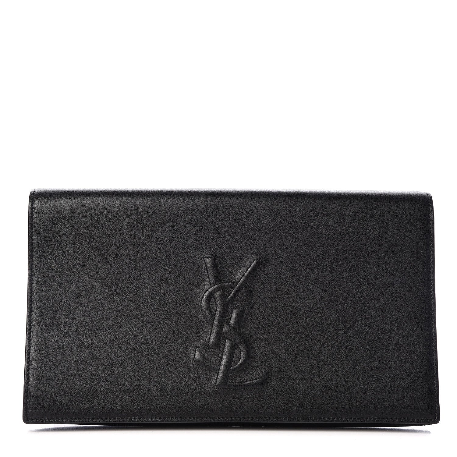 Saint Laurent Calfskin Monogram Large Belle De Jour Clutch Black 1 of 9