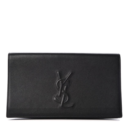 Saint Laurent Calfskin Monogram Large Belle De Jour Clutch Black 1 of 9