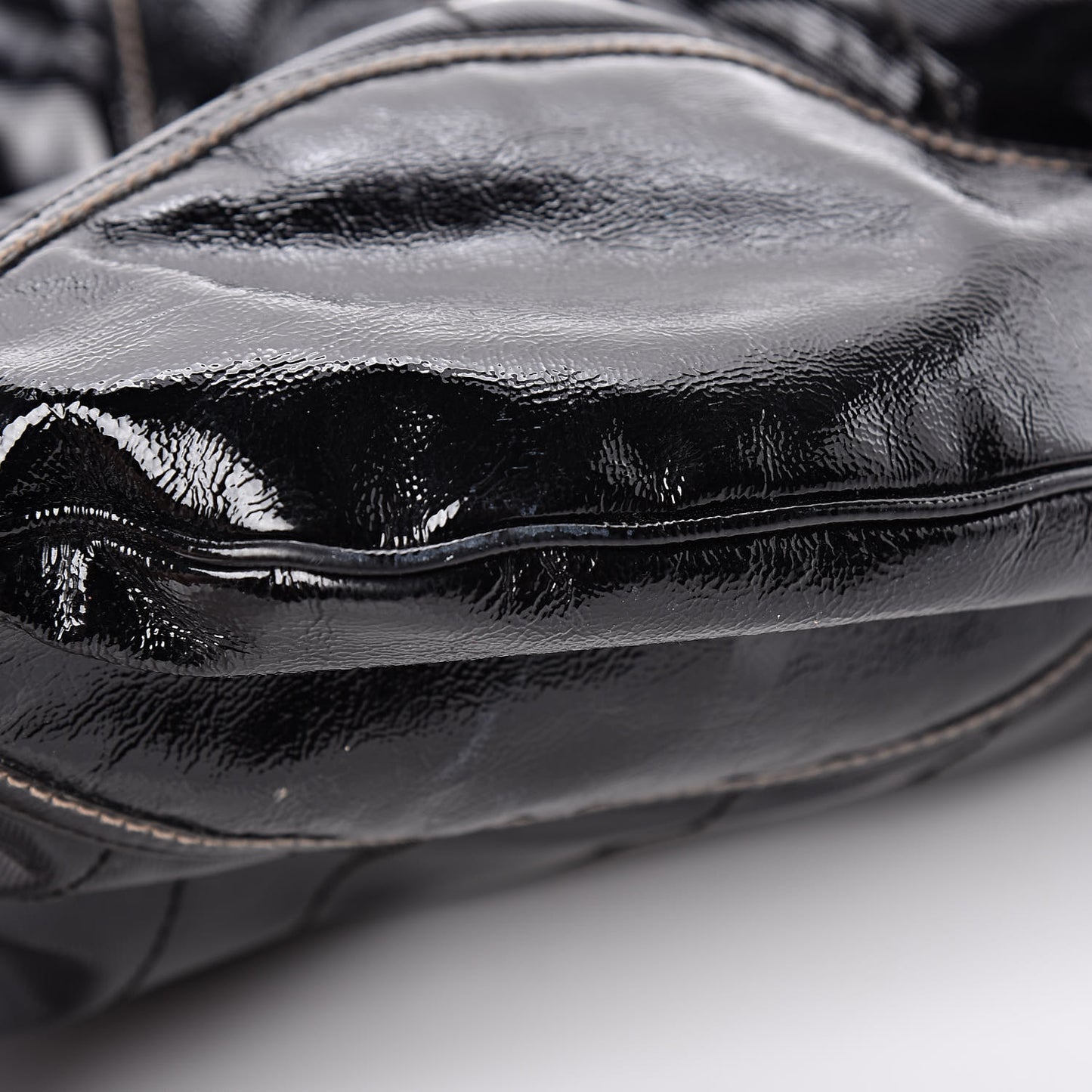 Patent Calfskin Medium Snow Glam Hobo Black
