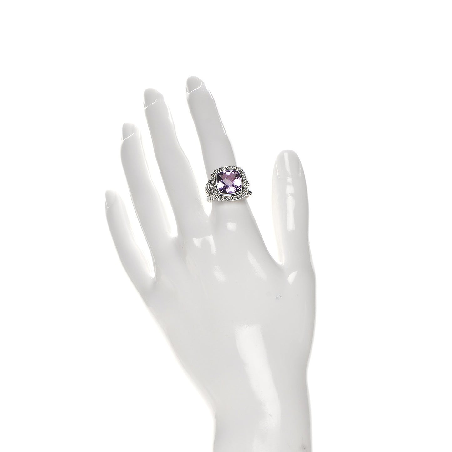 Sterling Silver Diamond Amethyst 11mm Albion Ring 51.5 6