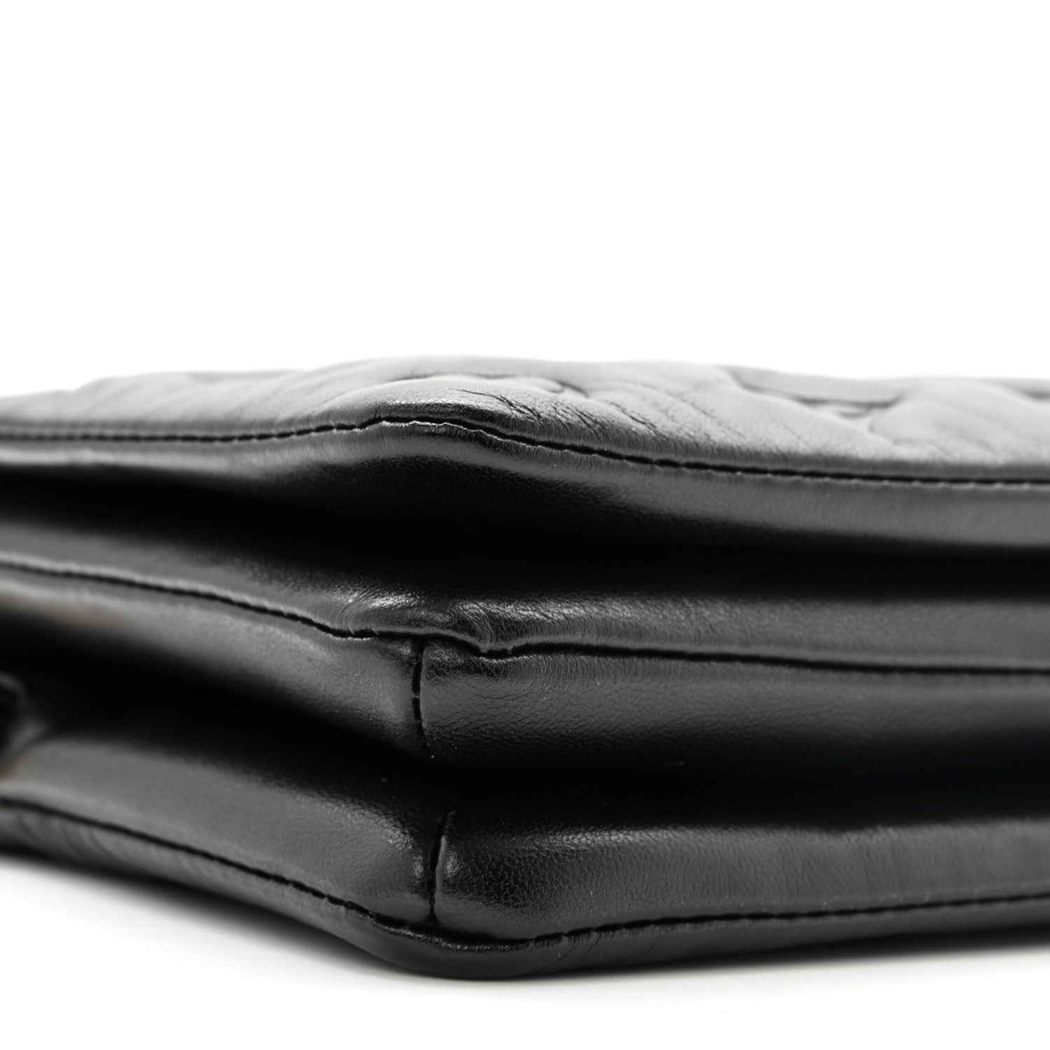 Louis Vuitton Lambskin Embossed Monogram Pochette Coussin Black 9 of 11