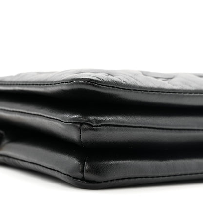 Louis Vuitton Lambskin Embossed Monogram Pochette Coussin Black 9 of 11