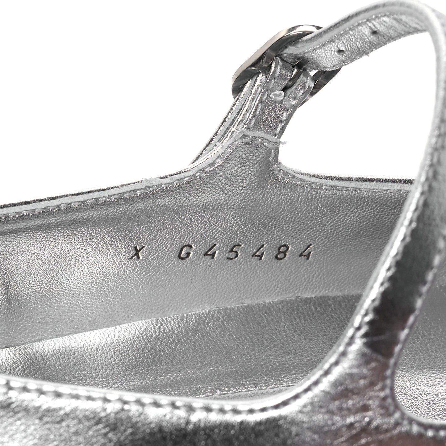 Laminated Calfskin Grosgrain Mary Janes Flats 37 Silver Black