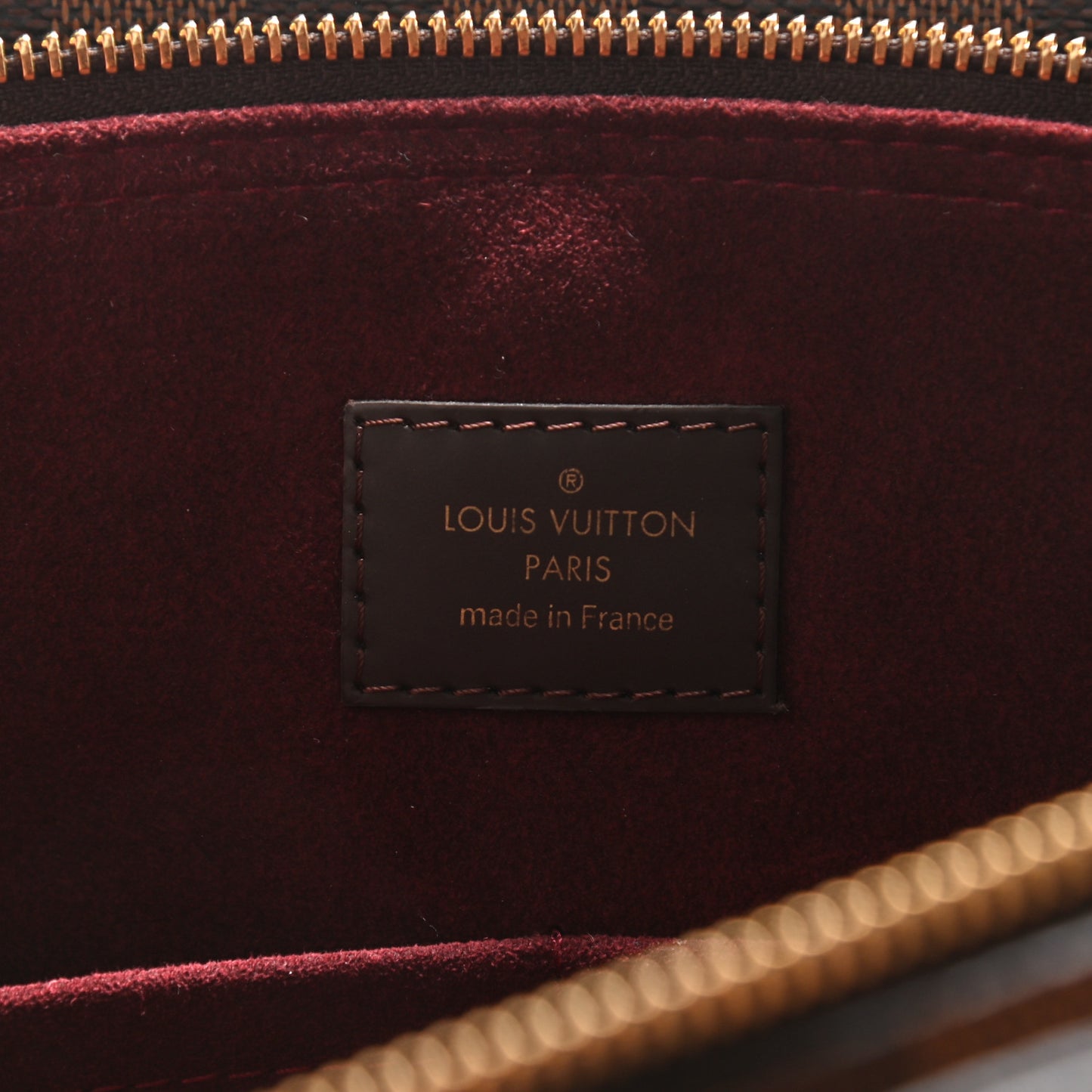 Cuir Taurillon Damier Ebene Normandy Bordeaux
