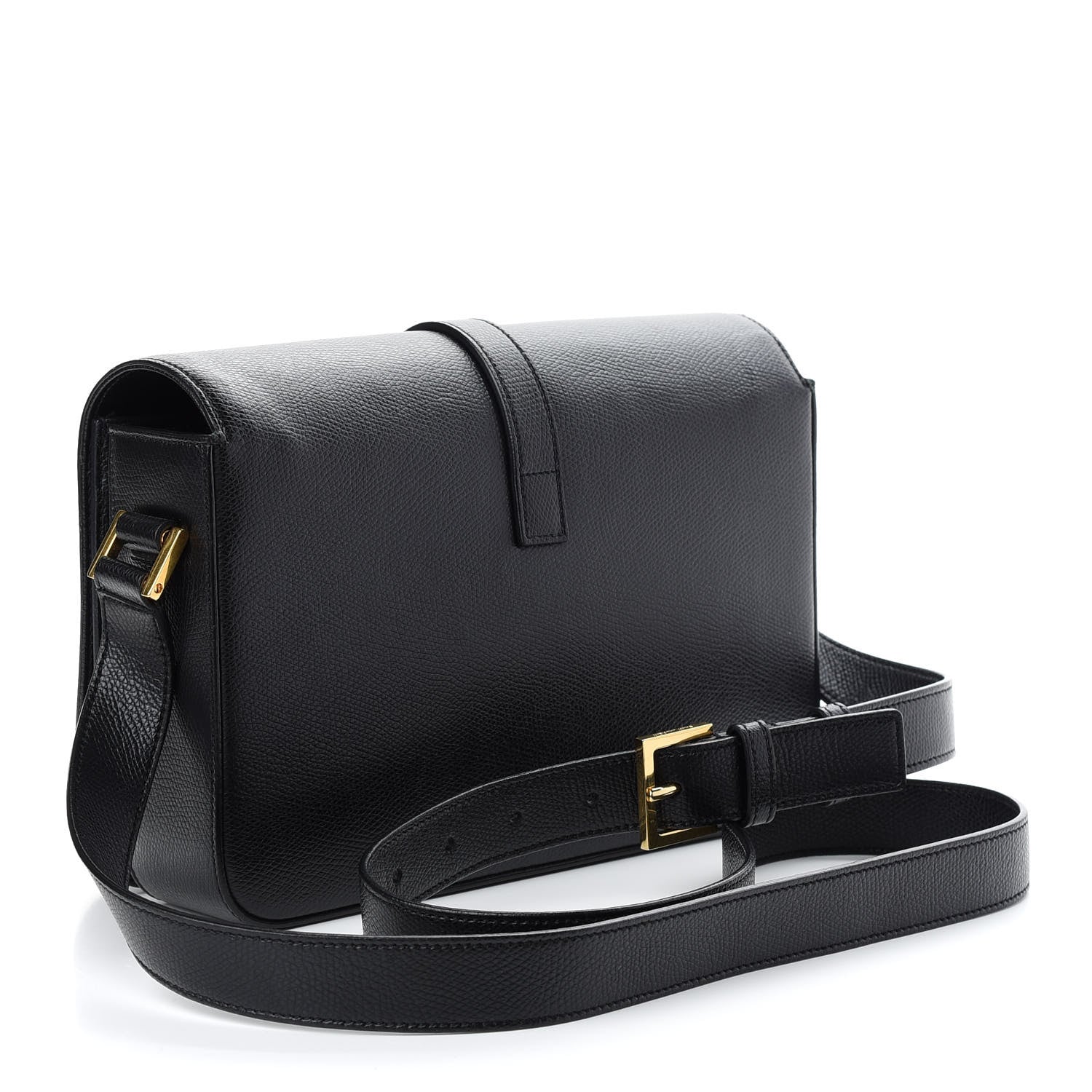 Saint Laurent Textured Calfskin Medium Classic Monogram Universite Bag Black 3 of 8