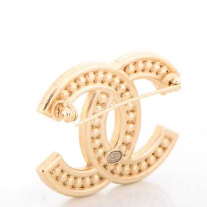 Chanel Pearl Baguette Crystal CC Brooch Gold 3 of 5