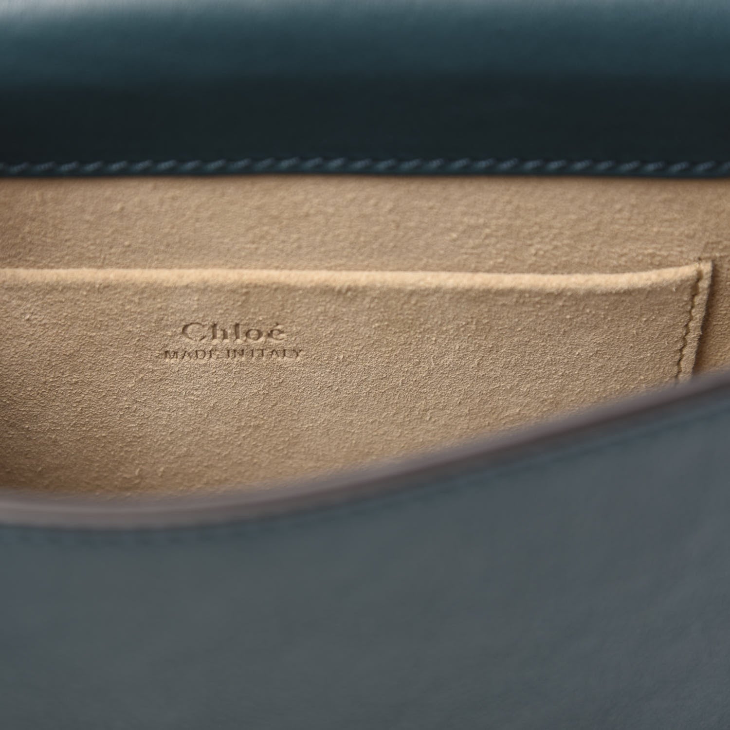 Chloe Calfskin Suede Small Nile Bracelet Bag Teal 6 of 10