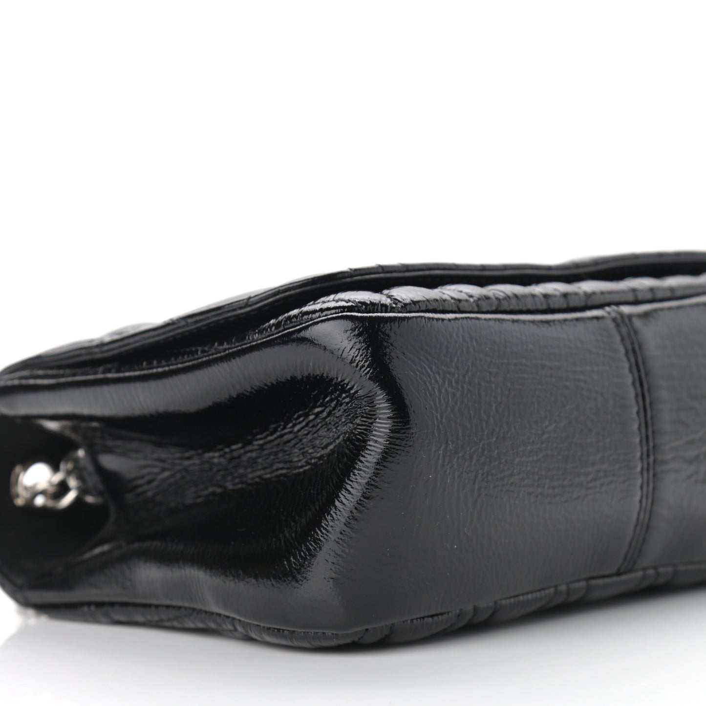 Patent Nappa Quilted Virtus Shoulder Bag Black
