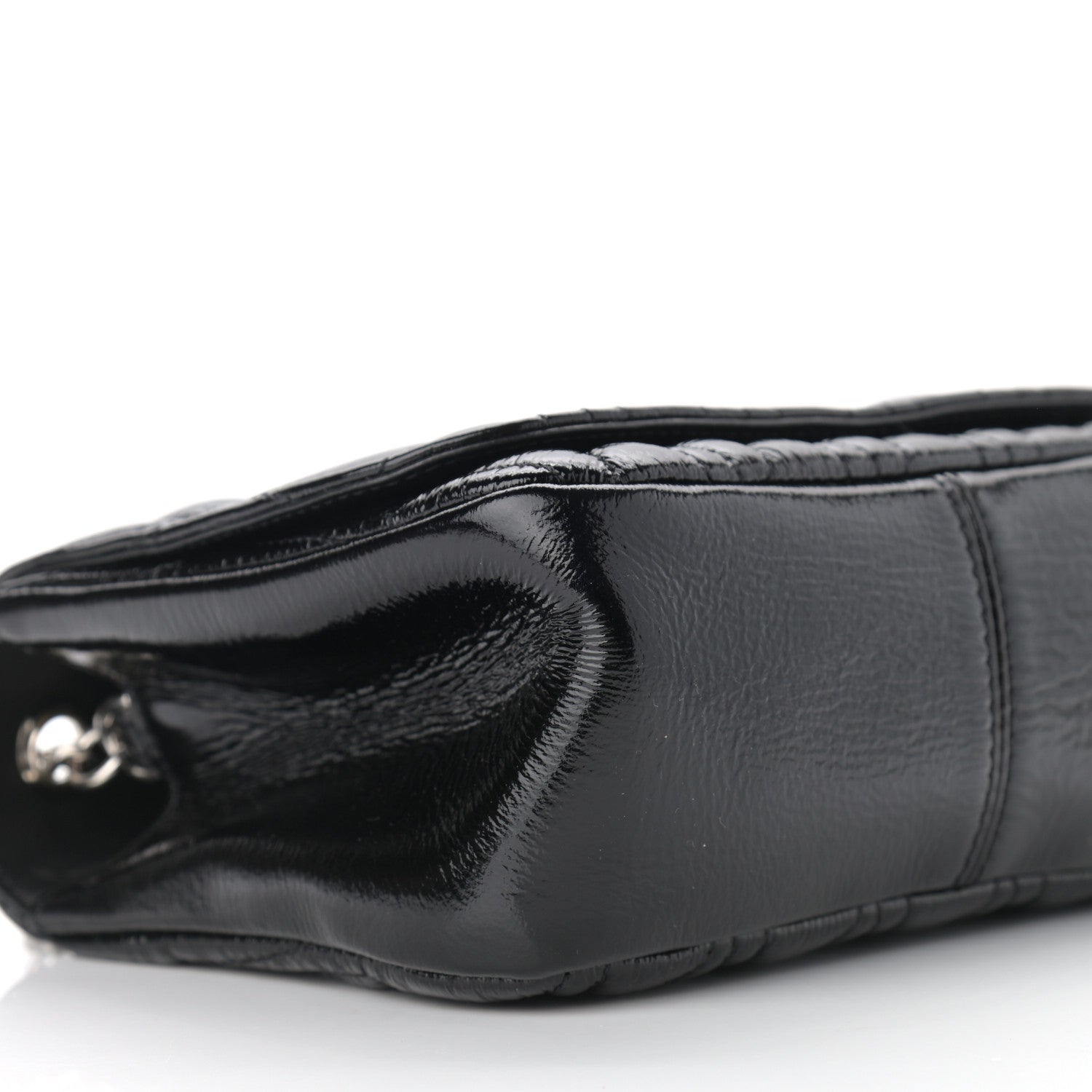 Versace Patent Nappa Quilted Virtus Shoulder Bag Black 8 of 10