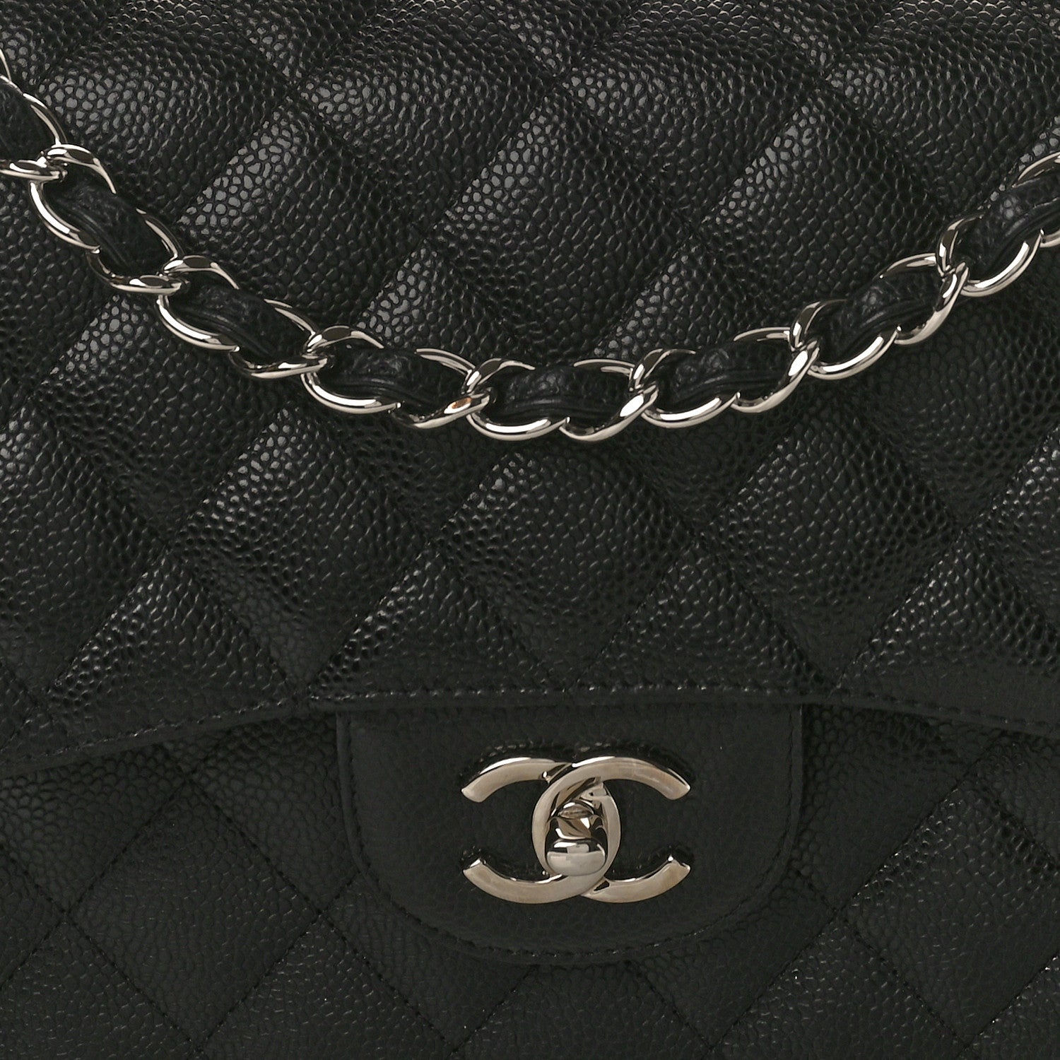 Chanel Caviar Quilted Jumbo Double Flap Black 8 of 10