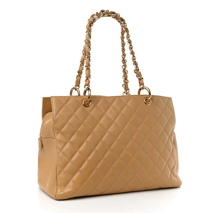 Chanel Caviar Quilted Grand Timeless Tote GTT Beige 3 of 14