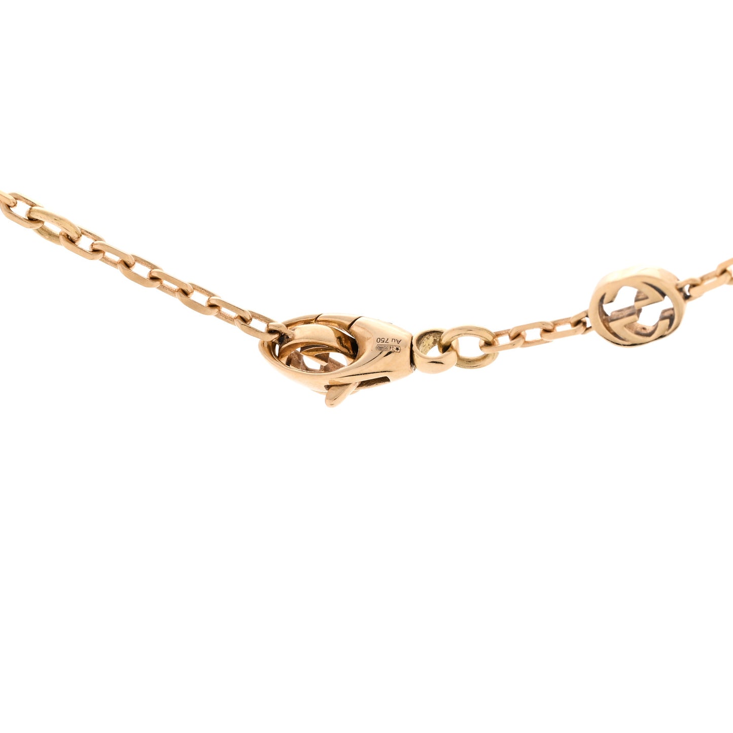 18K Yellow Gold Running GG Station Necklace