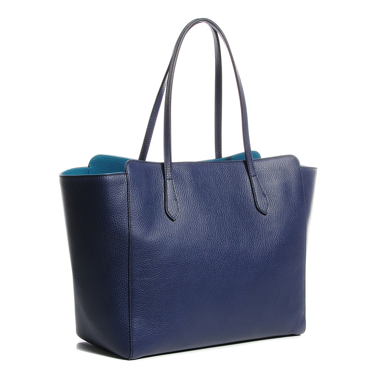 Dollar Calfskin Medium Swing Tote Marine Deep Cobalt