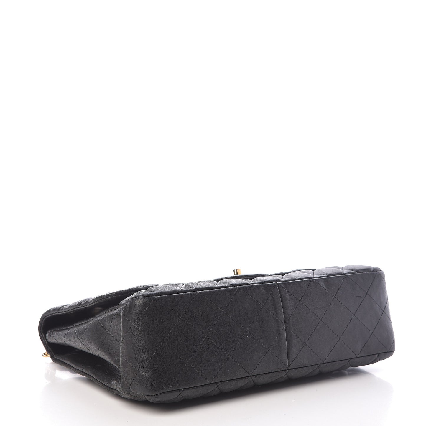Lambskin Quilted Jumbo Single Flap Black