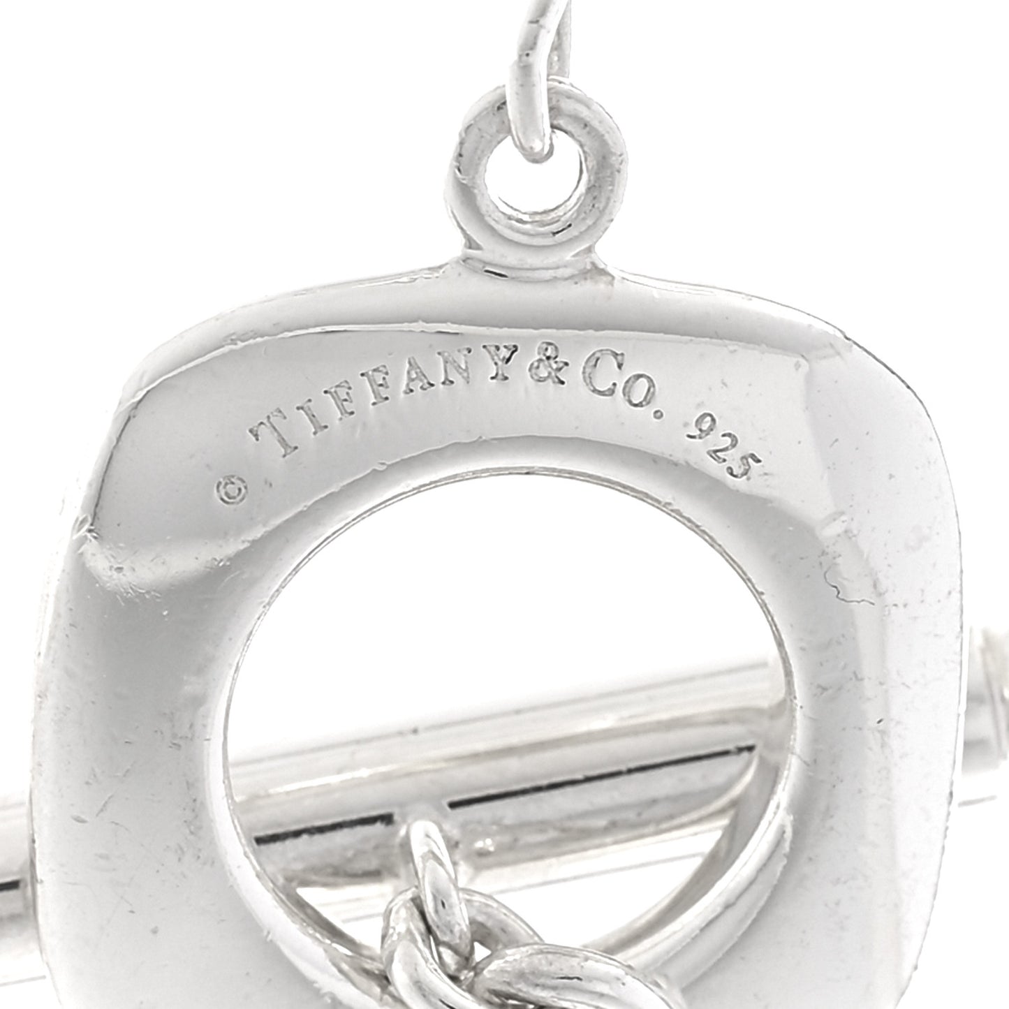 Sterling Silver Cushion Square Link Choker Necklace