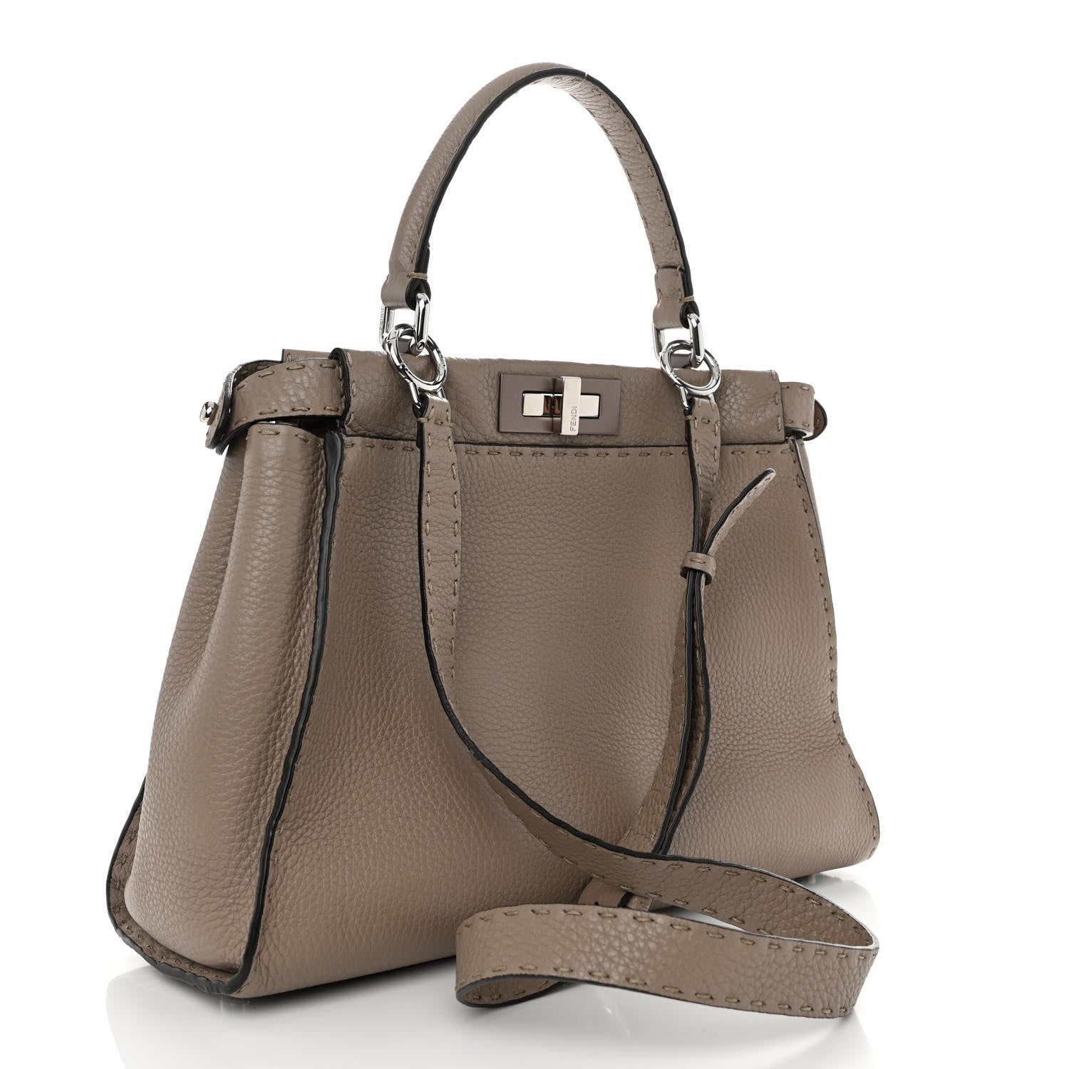 Fendi Cuoio Romano Selleria Medium Peekaboo Iconic Satchel Corda 3 of 10
