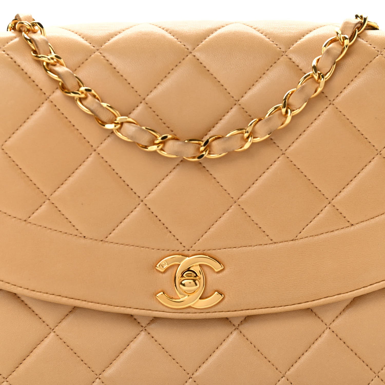 Chanel Lambskin Quilted Medium Single Flap Beige 8 of 15