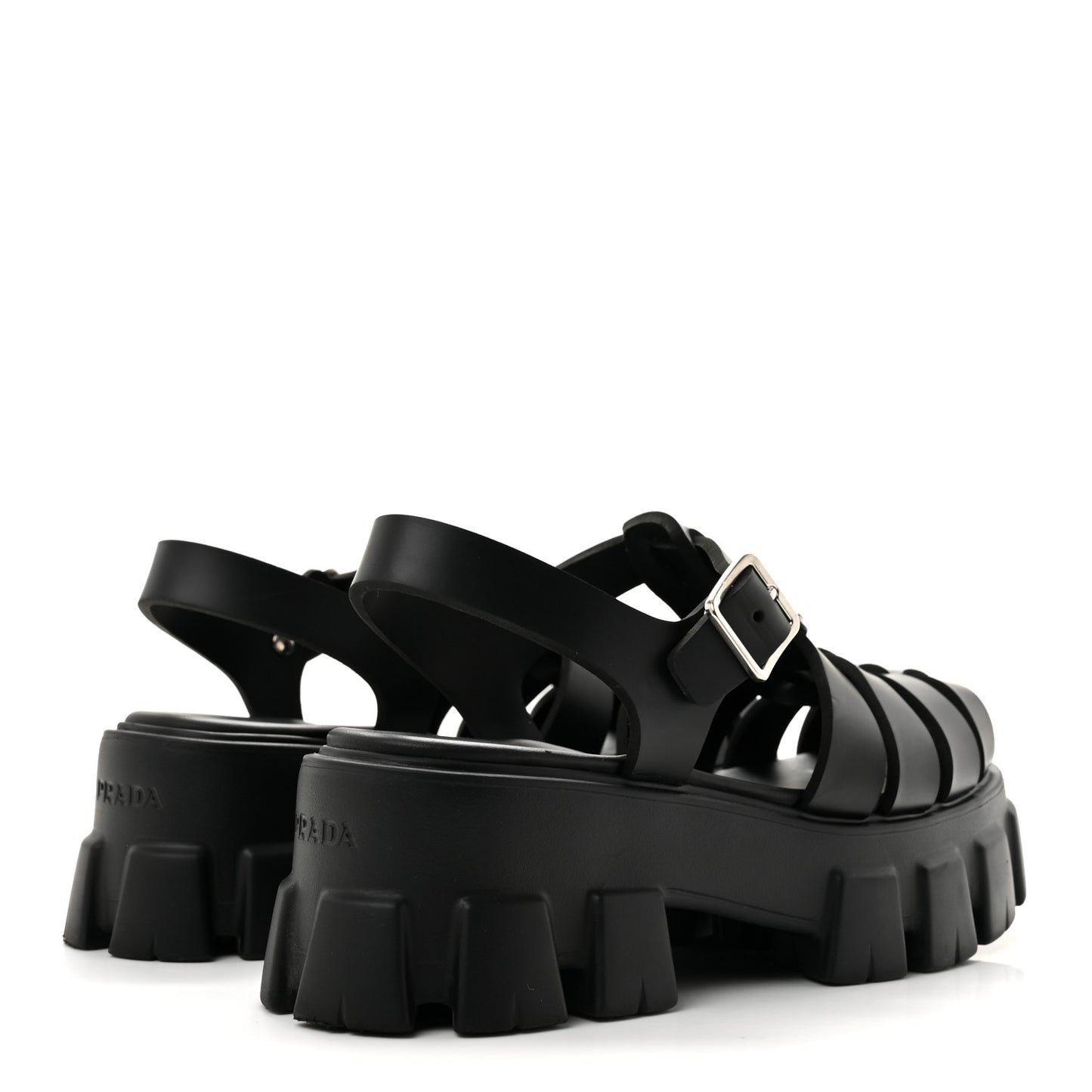 Foam Rubber Triangle Logo Monolith 55mm Cage Sandals 38 Black