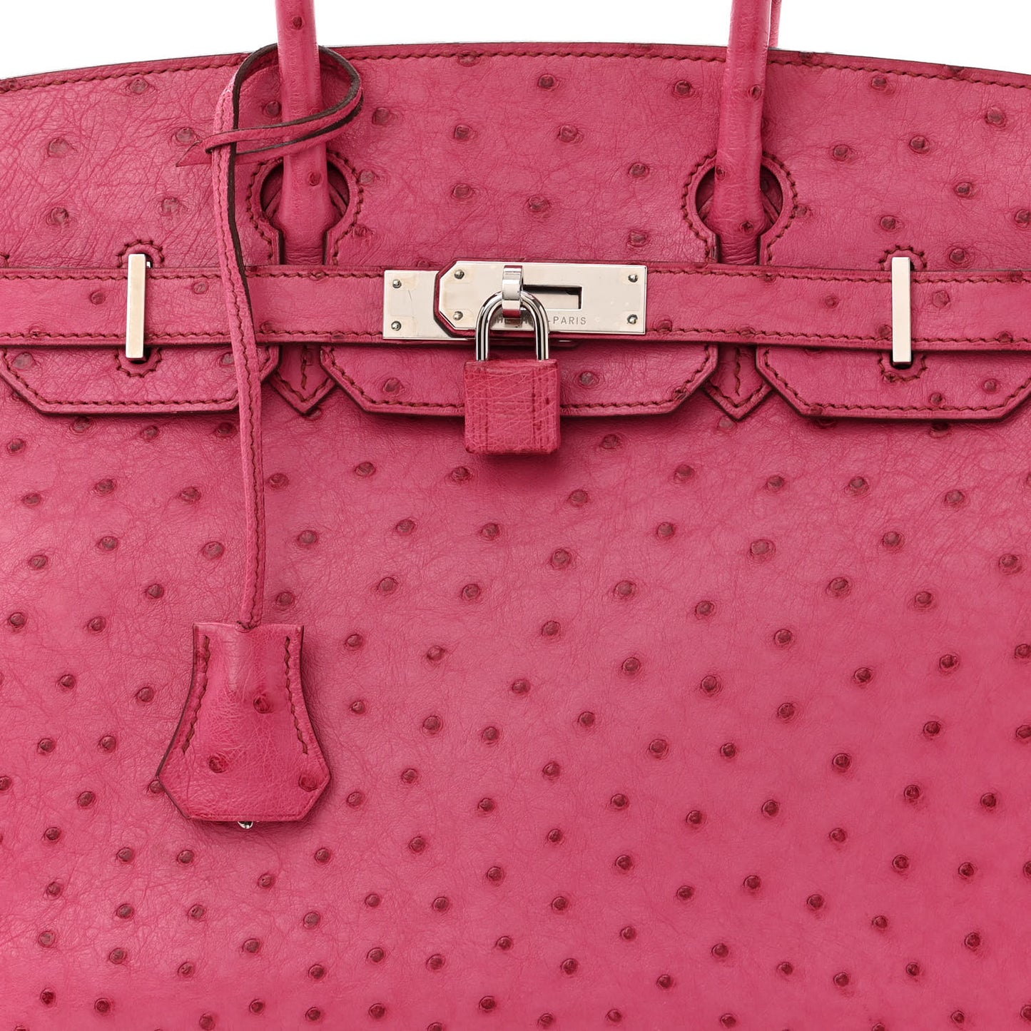 Ostrich Birkin 30 Rose Tyrien