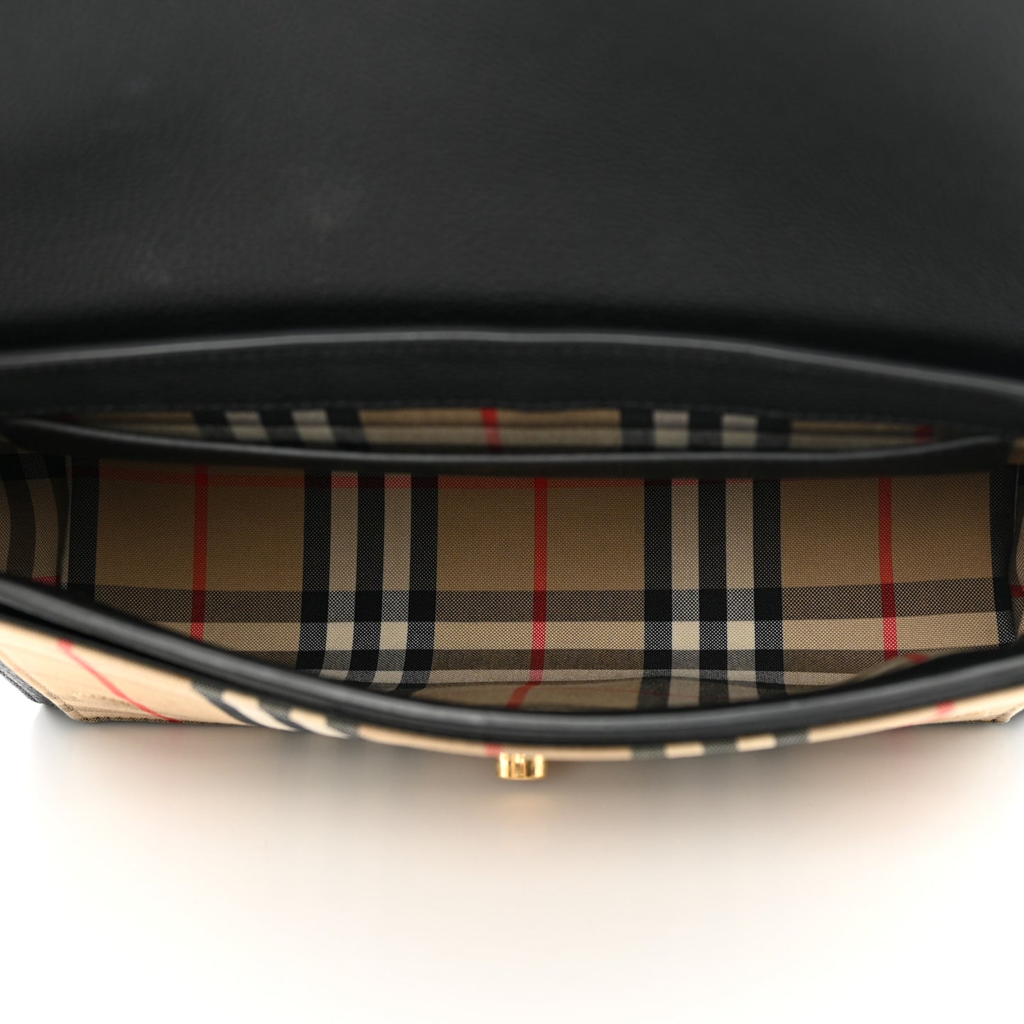 Grainy Calfskin Vintage Check Note Crossbody Bag Black
