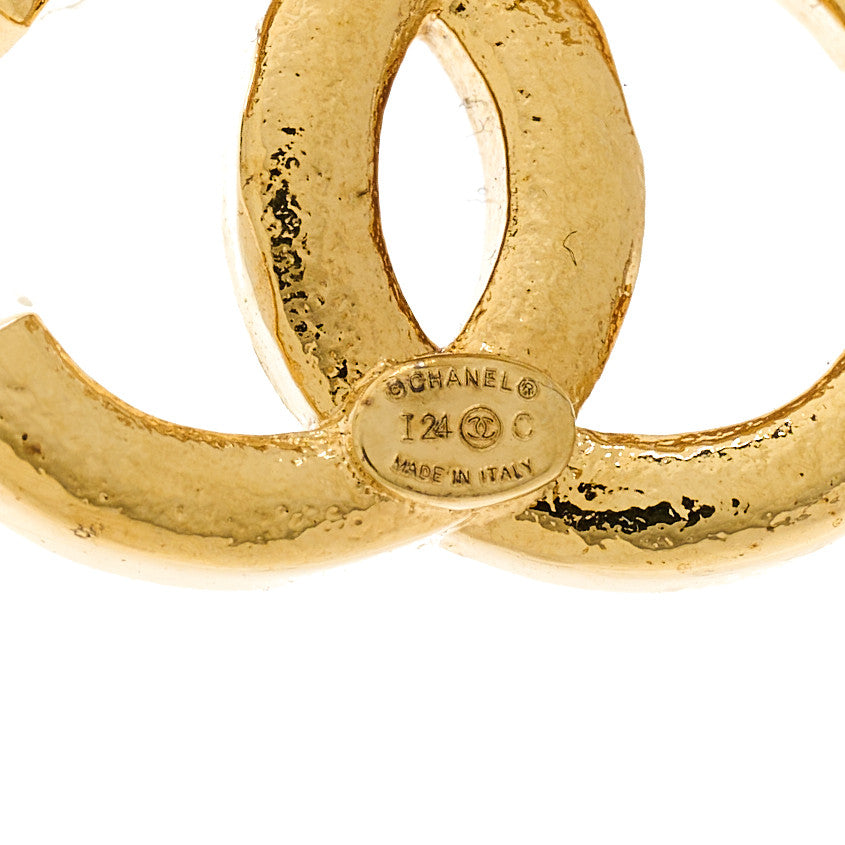 CC Hoop Drop Earrings Gold