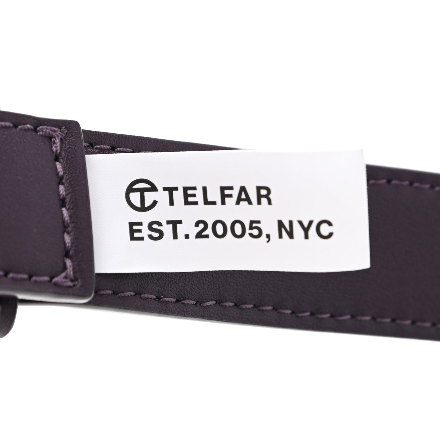 Vegan Leather Logo Belt M/L Eggplant
