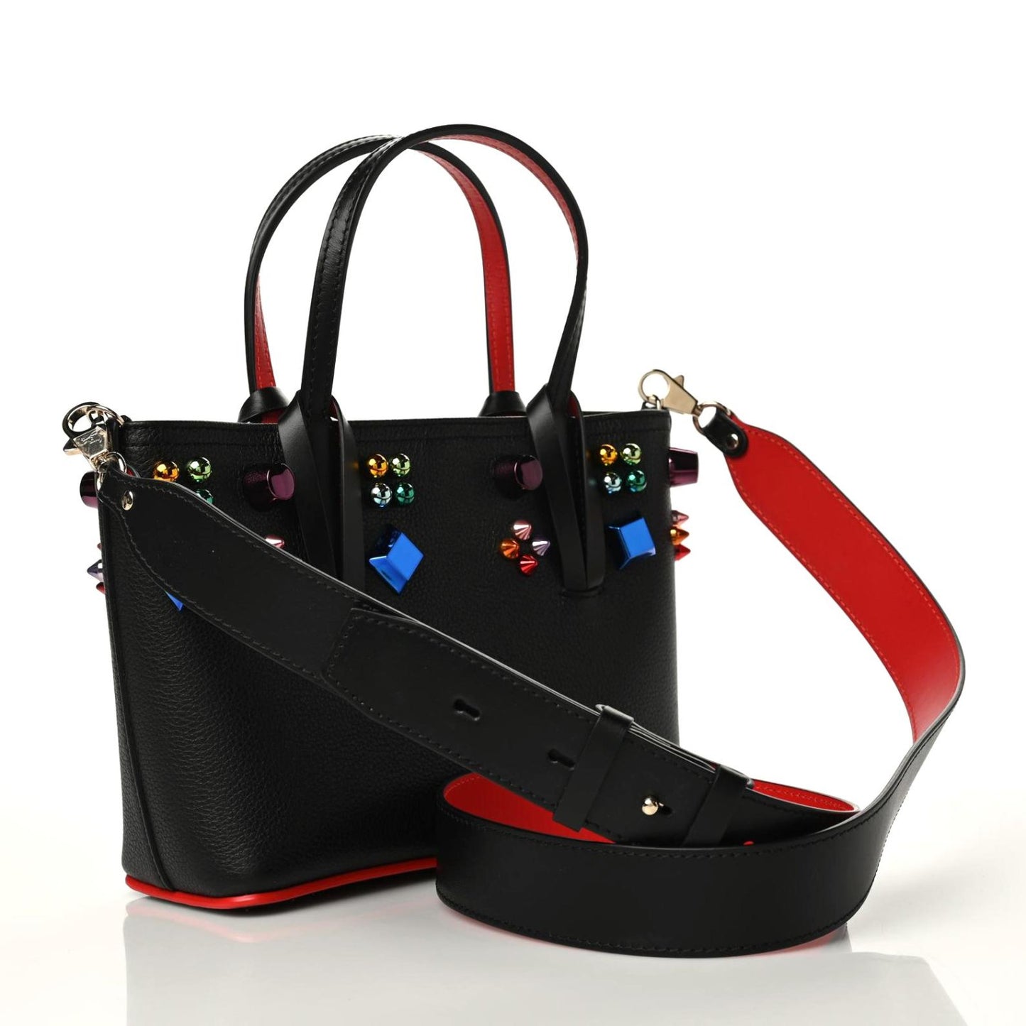 Calfskin Embellished Mini East West Cabata Tote Black