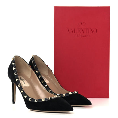 Valentino Garavani Suede Rockstud 85mm Pumps 37 Black 11 of 11
