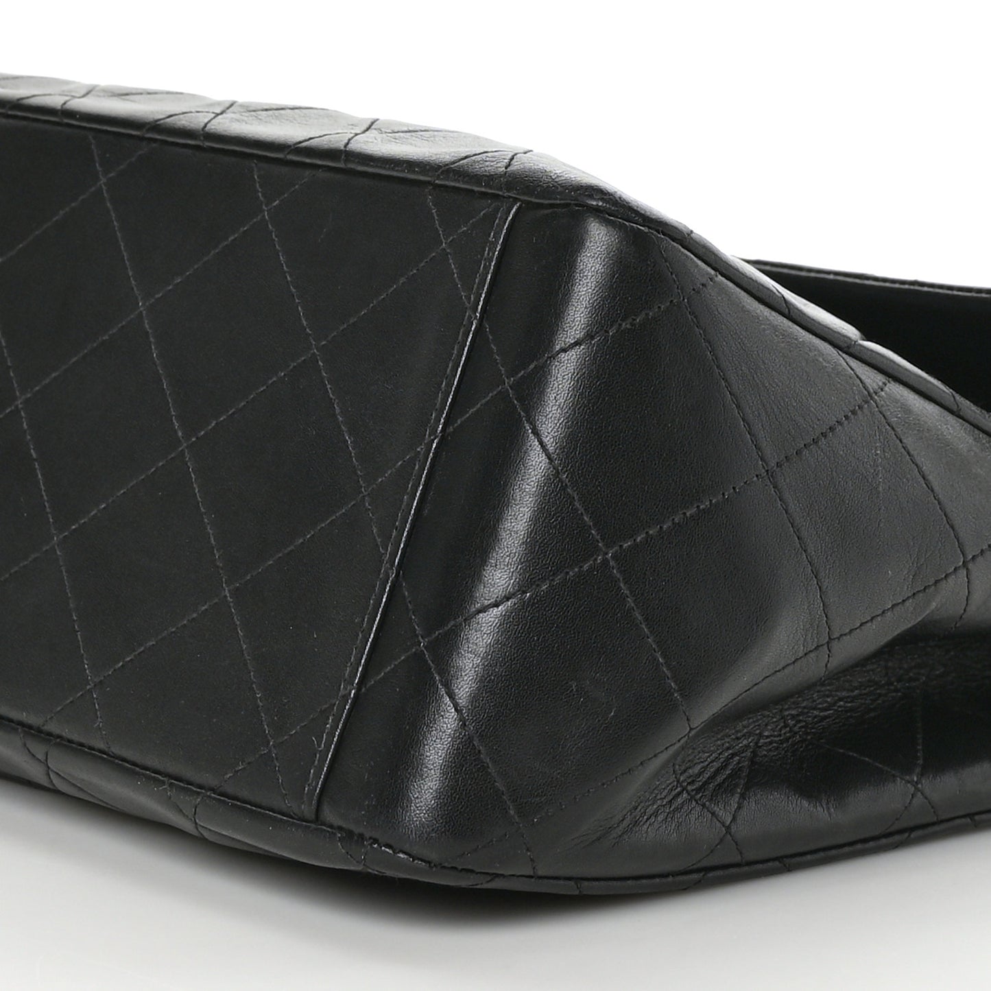 Lambskin Quilted XL Jumbo Single Flap Black