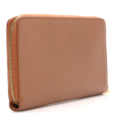 Celine Calfskin Zip Around Multifunction Wallet Tan 3 of 8