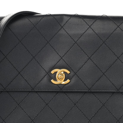 Chanel Caviar Diamond Stitched Flap Shoulder Bag Black 8 of 14