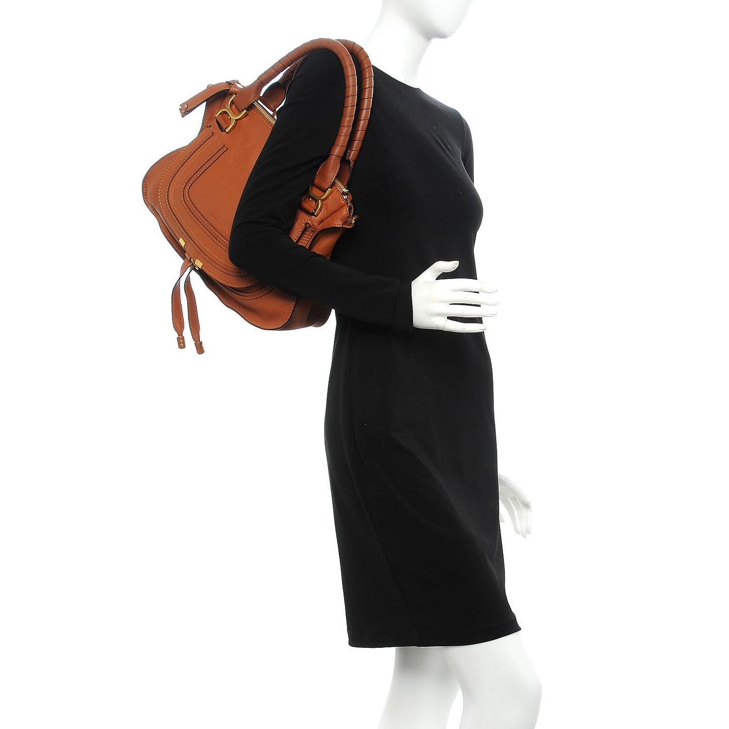Calfskin Medium Marcie Satchel Tan