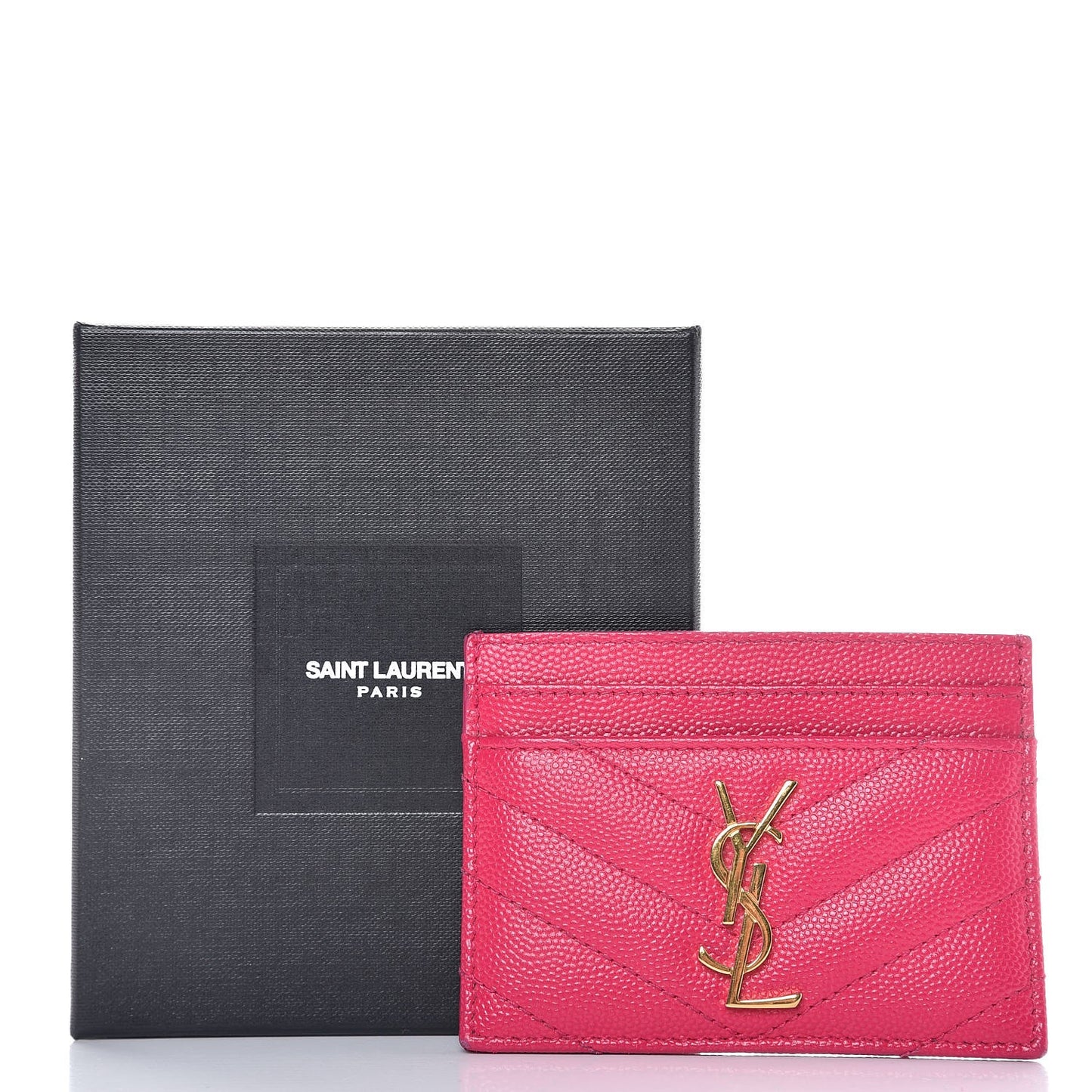 Grain De Poudre Matelasse Chevron Monogram Credit Card Case Bubblegum