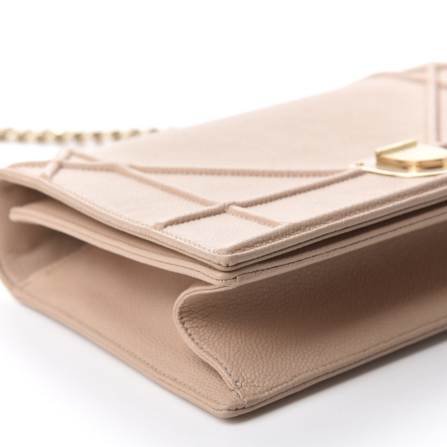 Grained Calfskin Medium Diorama Flap Bag Nude