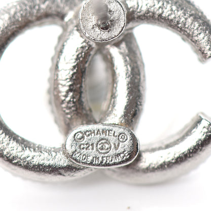 Chanel Crystal CC Earrings Silver 4 of 4
