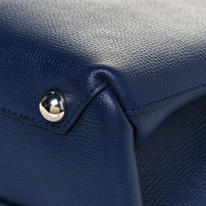 Burberry Grainy Calfskin House Check Small Banner Tote Regency Blue 6 of 12