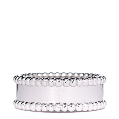 Van Cleef & Arpels 18K White Gold Perlee Signature Ring 57 8 3 of 6
