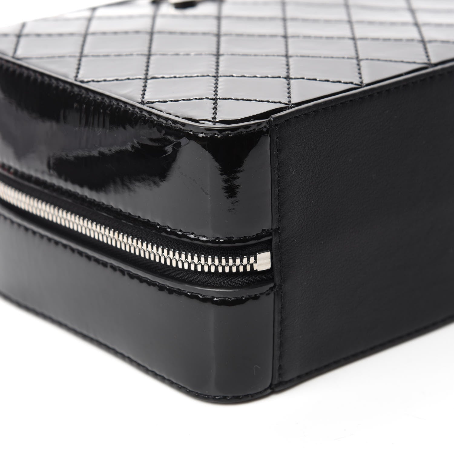 Chanel Patent Quilted Travel Kit Vanity Case Black 6 of 11
