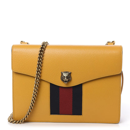 Gucci Textured Calfskin Web Animalier Chain Shoulder Bag Crop 1 of 13