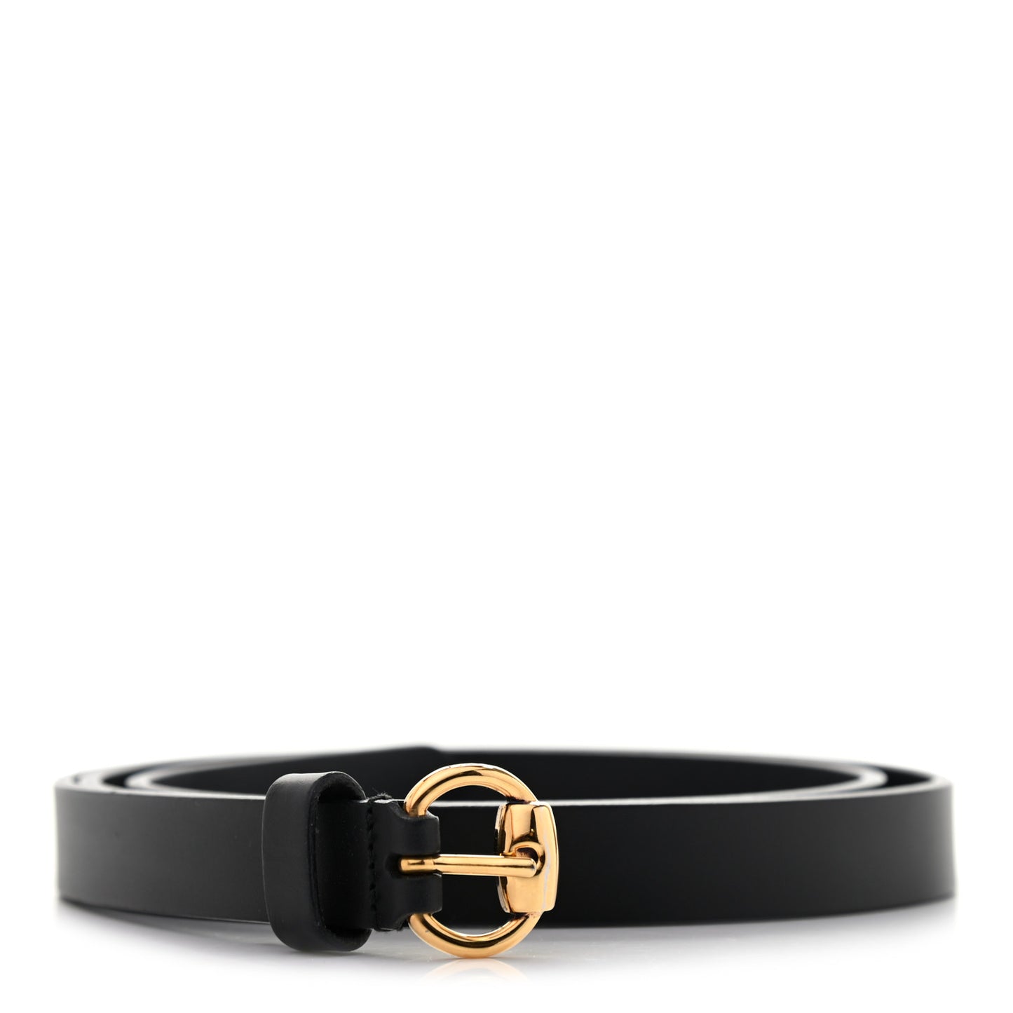 Calfskin Horsebit Buckle Belt 100 40 Black