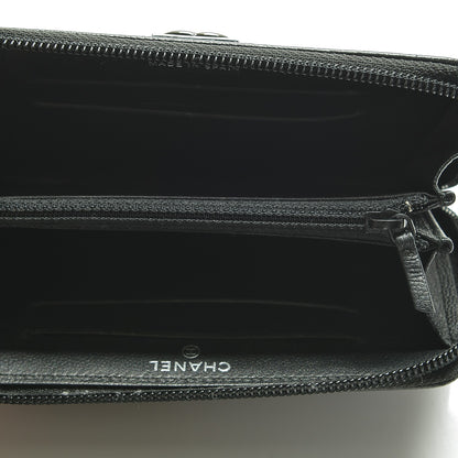 Chanel Caviar Quilted Small Boy Zip Around Wallet So Black 5 of 8