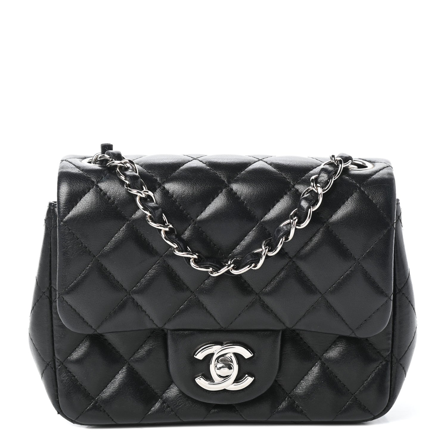 Chanel Lambskin Quilted Mini Square Flap Black 1 of 9