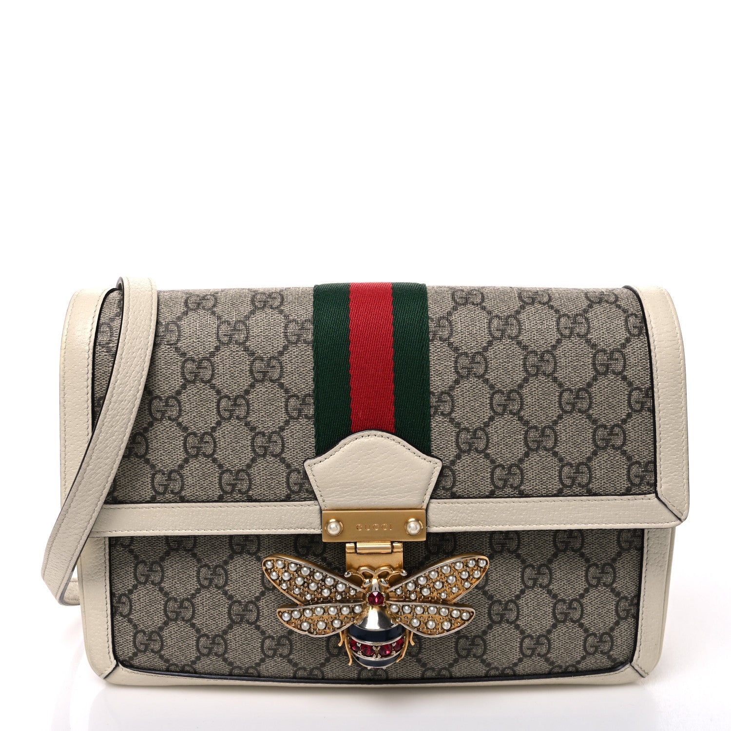 Gucci GG Supreme Monogram Medium Queen Margaret Shoulder Bag Mystic White 1 of 11